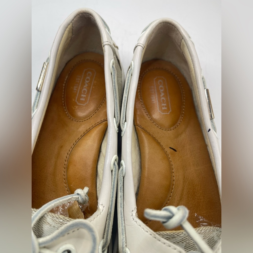 Coach Cream and White Boat Shoes - Picture 6 of 10